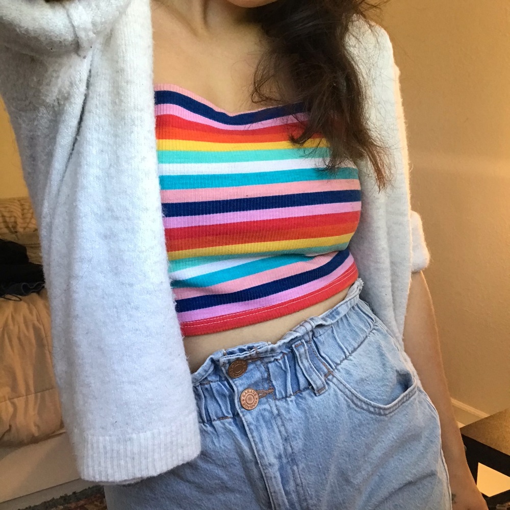 Crop Top-Rainbow Tank Top